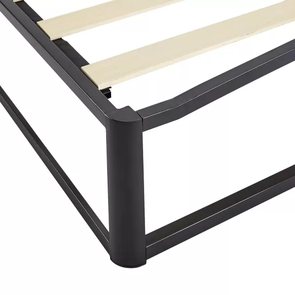 imageAmazon Basics Metal Platform Bed Frame with Wood Slat Support 75 inches High Twin BlackFull