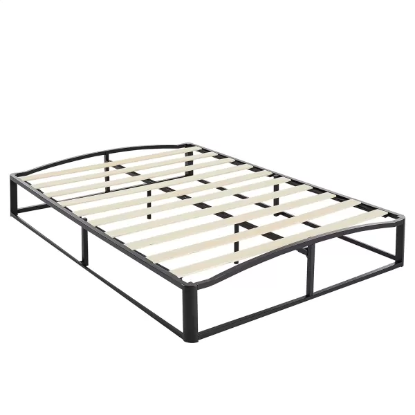 imageAmazon Basics Metal Platform Bed Frame with Wood Slat Support 75 inches High Twin BlackQueen
