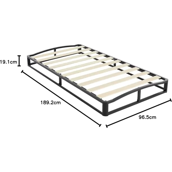 imageAmazon Basics Metal Platform Bed Frame with Wood Slat Support 75 inches High Twin BlackTwin