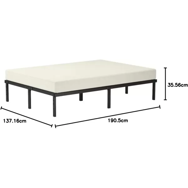 imageAmazon Basics Sturdy HeavyDuty NonSlip Platform Bed Frame Queen Size Storage Steel Slat Support Noise Free Easy Assembly 18 Inch BlackFull