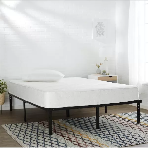 imageAmazon Basics Sturdy HeavyDuty NonSlip Platform Bed Frame Queen Size Storage Steel Slat Support Noise Free Easy Assembly 18 Inch BlackKing