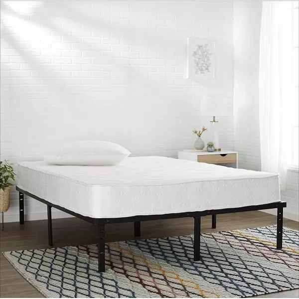 imageAmazon Basics Sturdy HeavyDuty NonSlip Platform Bed Frame Queen Size Storage Steel Slat Support Noise Free Easy Assembly 18 Inch BlackQueen