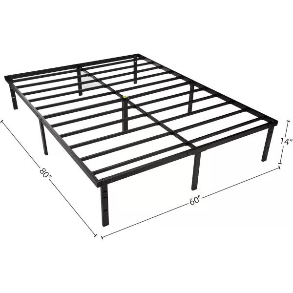 imageAmazon Basics Sturdy HeavyDuty NonSlip Platform Bed Frame Queen Size Storage Steel Slat Support Noise Free Easy Assembly 18 Inch BlackQueen