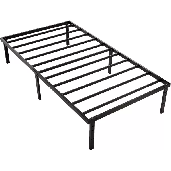 imageAmazon Basics Sturdy HeavyDuty NonSlip Platform Bed Frame Queen Size Storage Steel Slat Support Noise Free Easy Assembly 18 Inch BlackTwin