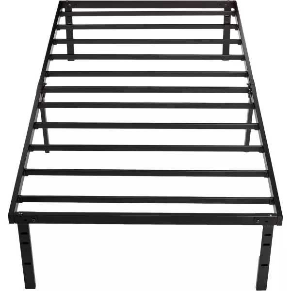 imageAmazon Basics Sturdy HeavyDuty NonSlip Platform Bed Frame Queen Size Storage Steel Slat Support Noise Free Easy Assembly 18 Inch BlackTwin