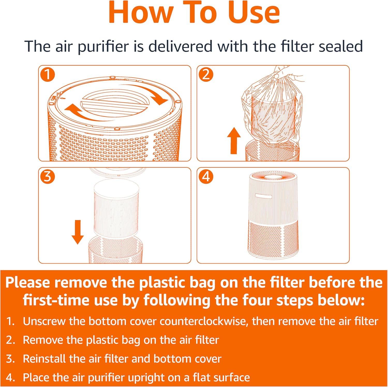 imageAmazon Basics Air Purifier for Home and Office With 3Stage Filtration HEPA Filter With Activated Carbon 3 Speeds Timer Sleep Mode 32db Energy Star Certificate Covers Up to 1067 Sq ft WhiteAir Purifier