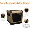 imageAmazon Basics 4Doors Portable SoftSided Folding Travel Crate Kennel for cat Dog and Other Small Animals Grey M 30quot x 21quot x 21quottan