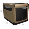 imageAmazon Basics 4Doors Portable SoftSided Folding Travel Crate Kennel for cat Dog and Other Small Animals Grey M 30quot x 21quot x 21quottan