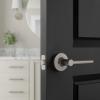 imageAmazon Basics Contemporary Madison Door Lever  Privacy  Matte Black 6PackSatin Nickel