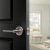 imageAmazon Basics Contemporary Madison Door Lever  Privacy  Matte Black 6PackSatin Nickel