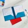 imageAmazon Basics Heavy Duty Plastic Folders with 2 Pockets for Letter Size Paper Red and Blue 2Pack2Pack