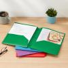 imageAmazon Basics Heavy Duty Plastic Folders with 2 Pockets for Letter Size Paper Red and Blue 2Pack6Pack