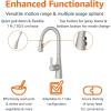 imageAmazon Basics Kitchen Faucet PullDown Sink with Fast Mount Chrome Finish 1PackSpotfree Stainless