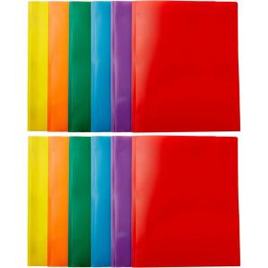 imageAmazon Basics Heavy Duty Plastic Folders with 2 Pockets for Letter Size Paper Red and Blue 2Pack12Pack