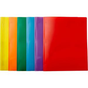 imageAmazon Basics Heavy Duty Plastic Folders with 2 Pockets for Letter Size Paper Red and Blue 2Pack6Pack
