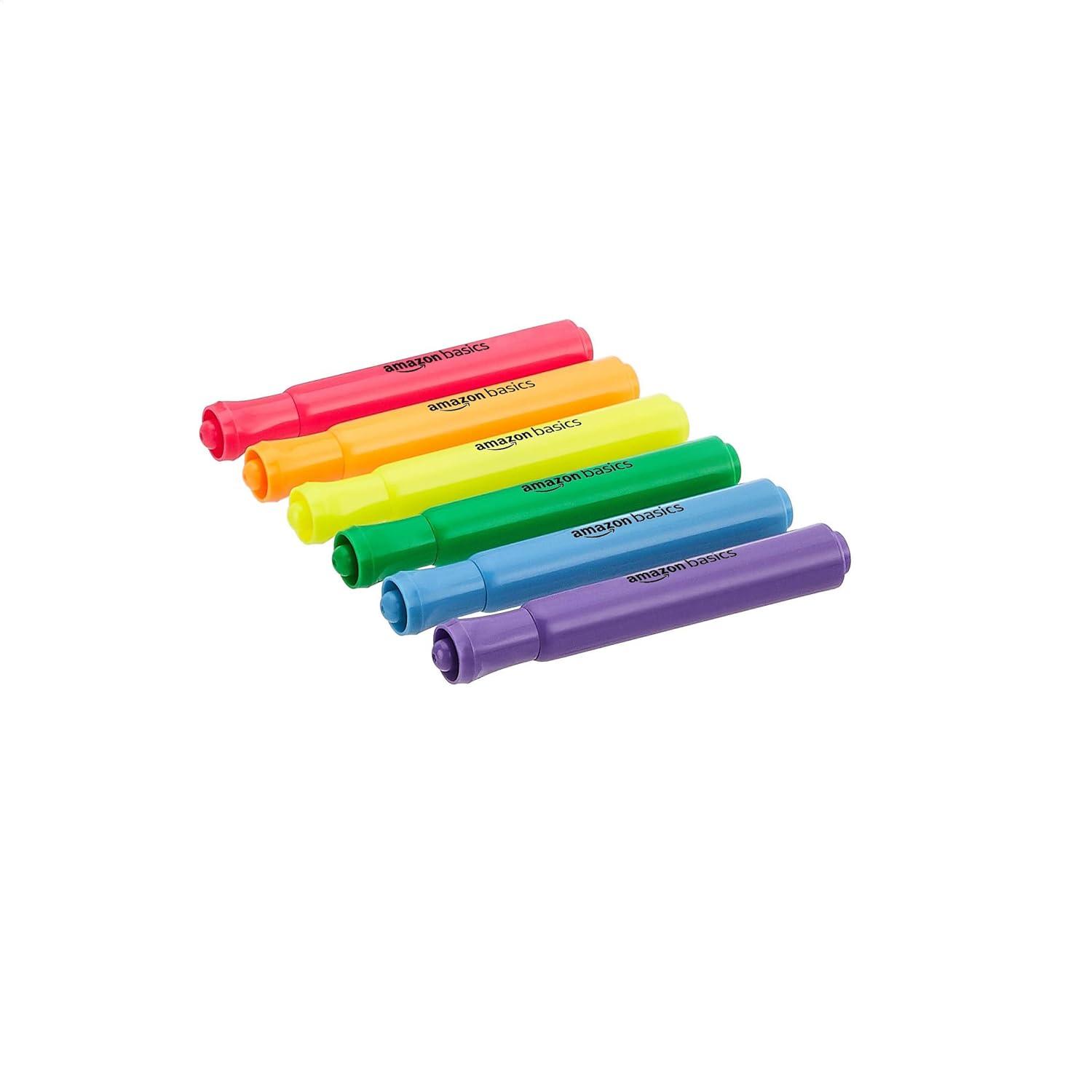 imageAmazon Basics Highlighters 12 Pack Assorted Colors Chisel Tip Office and School SuppliesAssorted