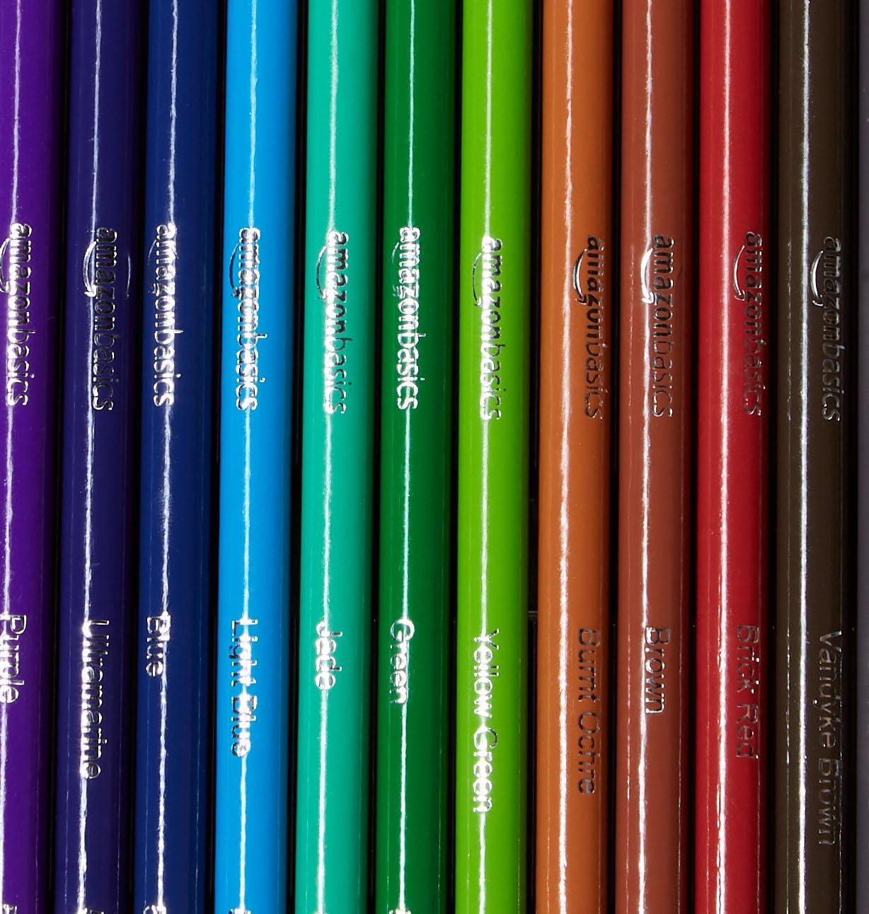 imageAmazon Basics Premium Colored Pencils 24 Count Soft Core Multicolor Back to School Supplies Pack of 124 Count Pack of 1