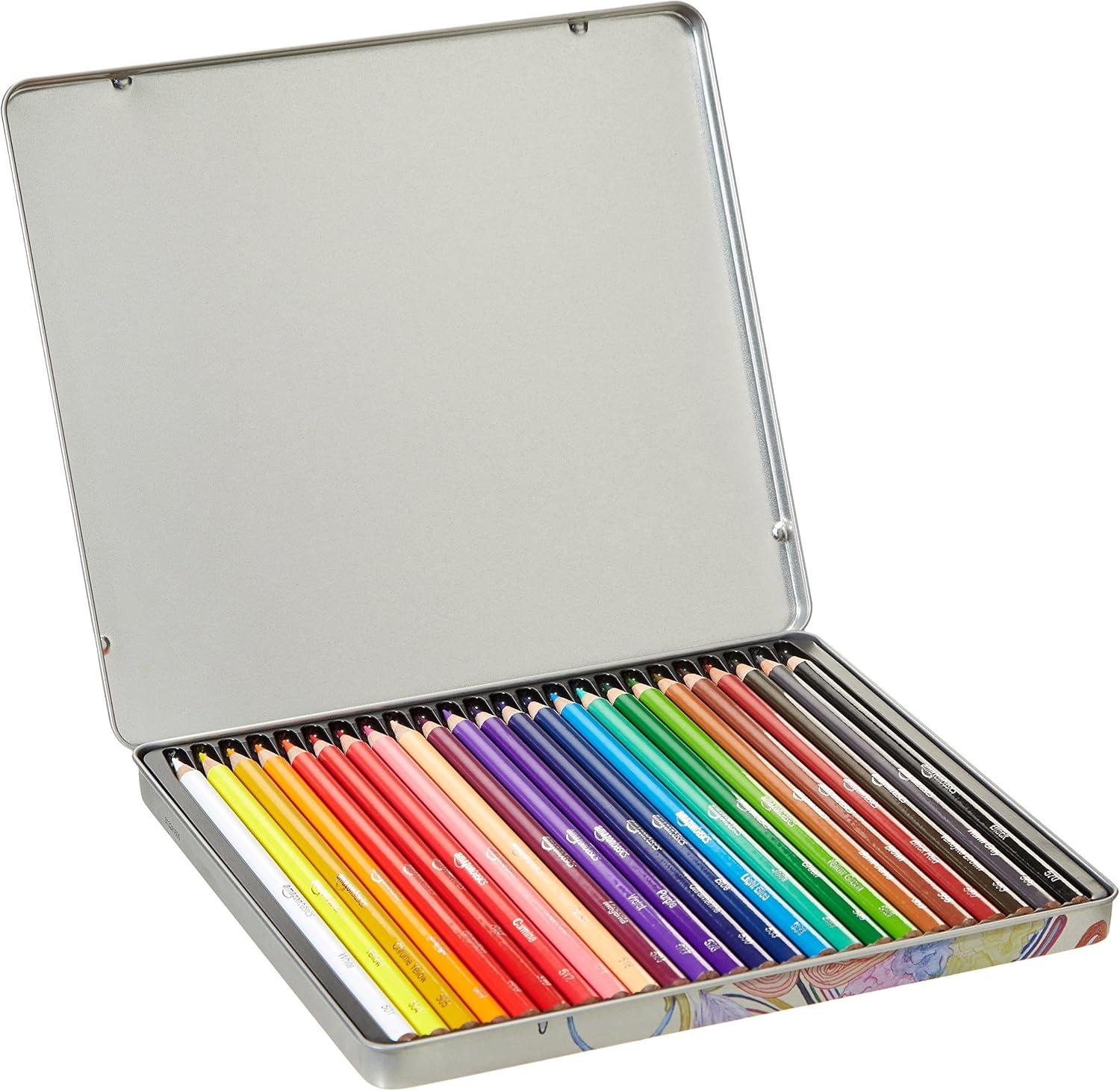 imageAmazon Basics Premium Colored Pencils 24 Count Soft Core Multicolor Back to School Supplies Pack of 124 Count Pack of 1