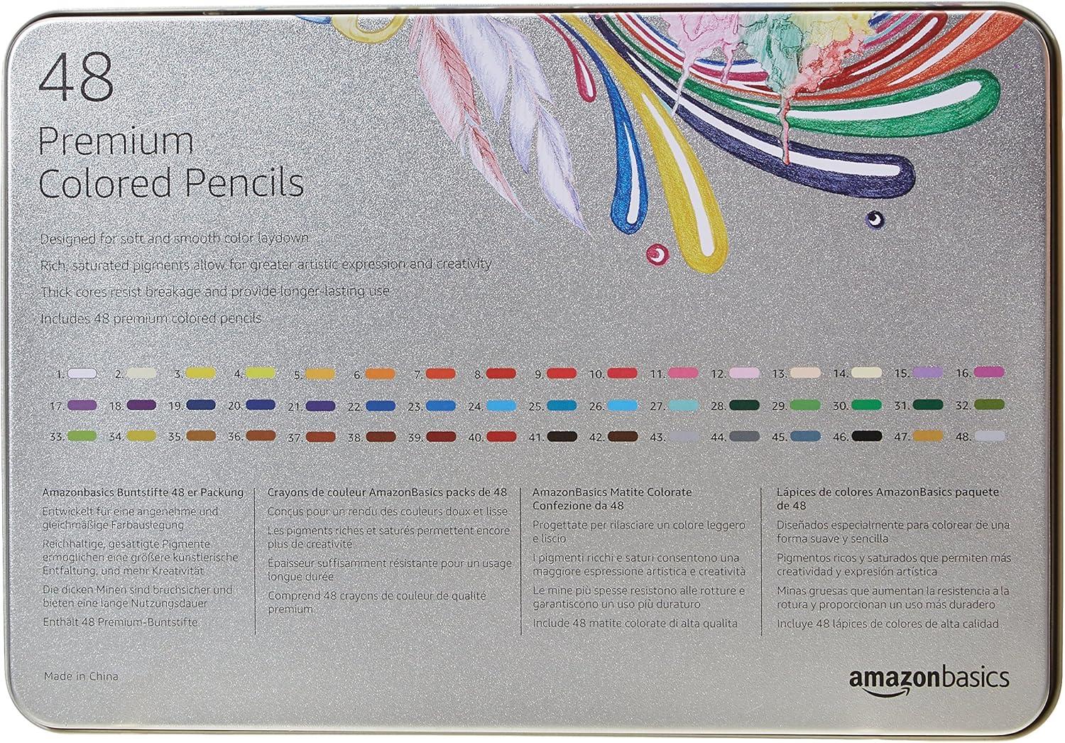imageAmazon Basics Premium Colored Pencils 24 Count Soft Core Multicolor Back to School Supplies Pack of 148 Count Pack of 1