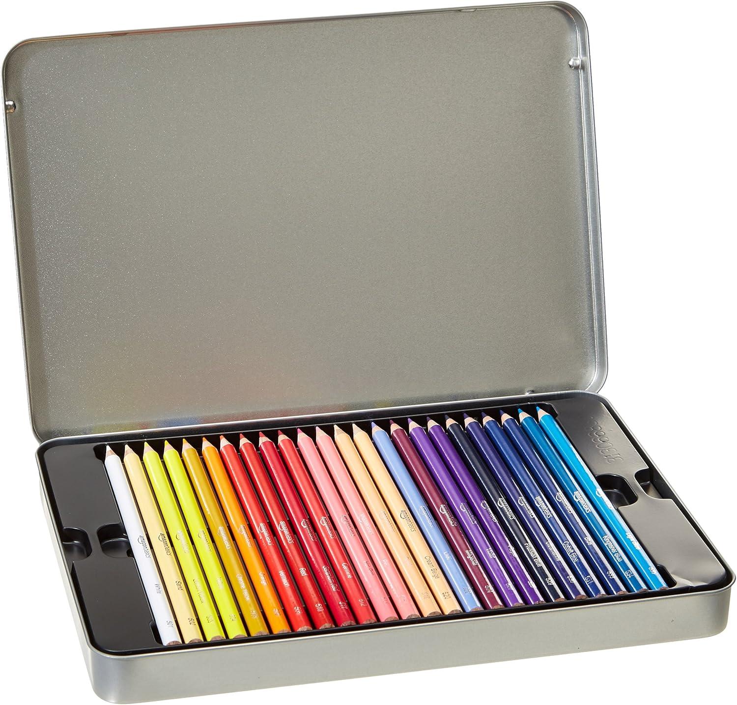 imageAmazon Basics Premium Colored Pencils 24 Count Soft Core Multicolor Back to School Supplies Pack of 148 Count Pack of 1