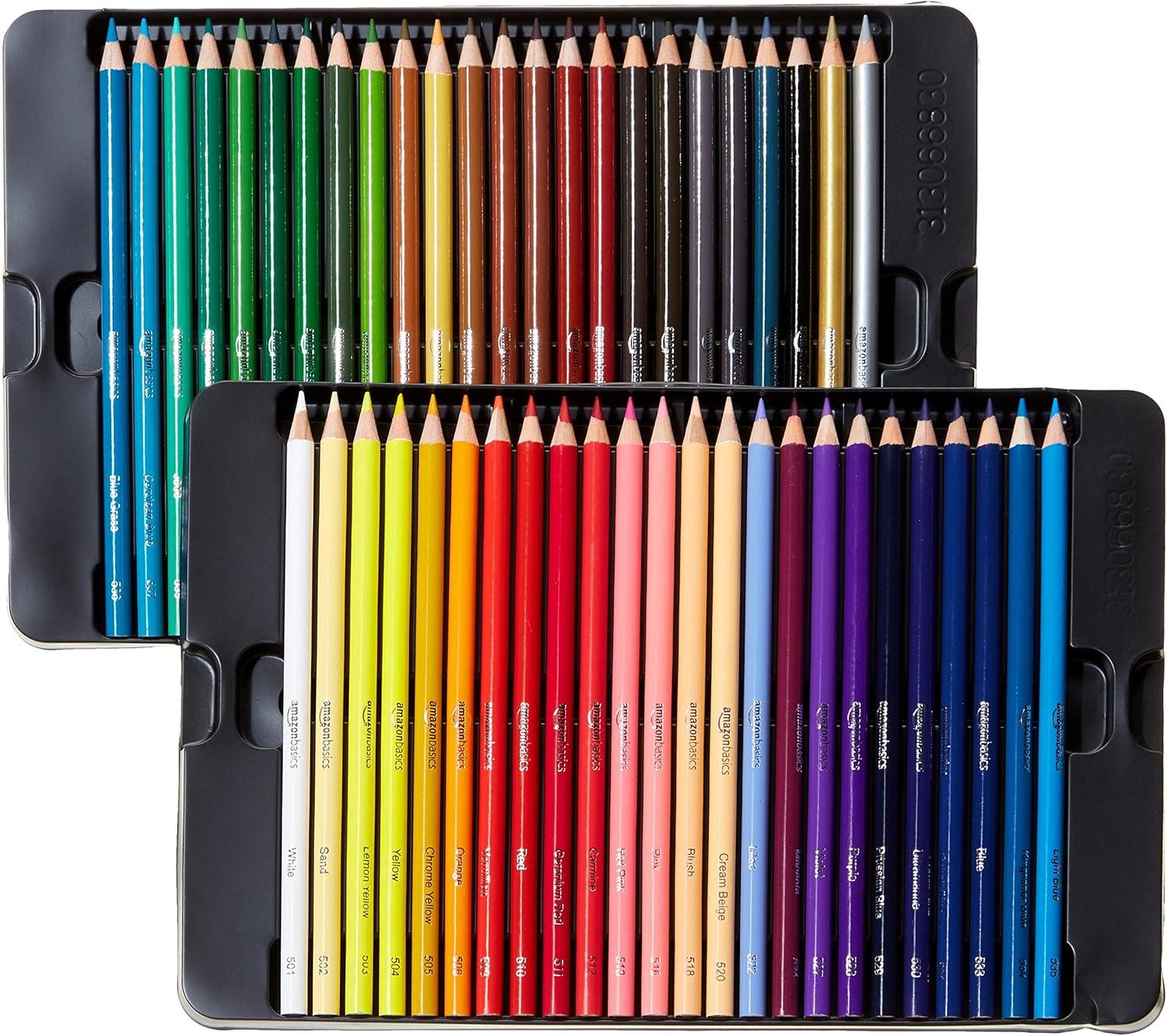 imageAmazon Basics Premium Colored Pencils 24 Count Soft Core Multicolor Back to School Supplies Pack of 148 Count Pack of 1