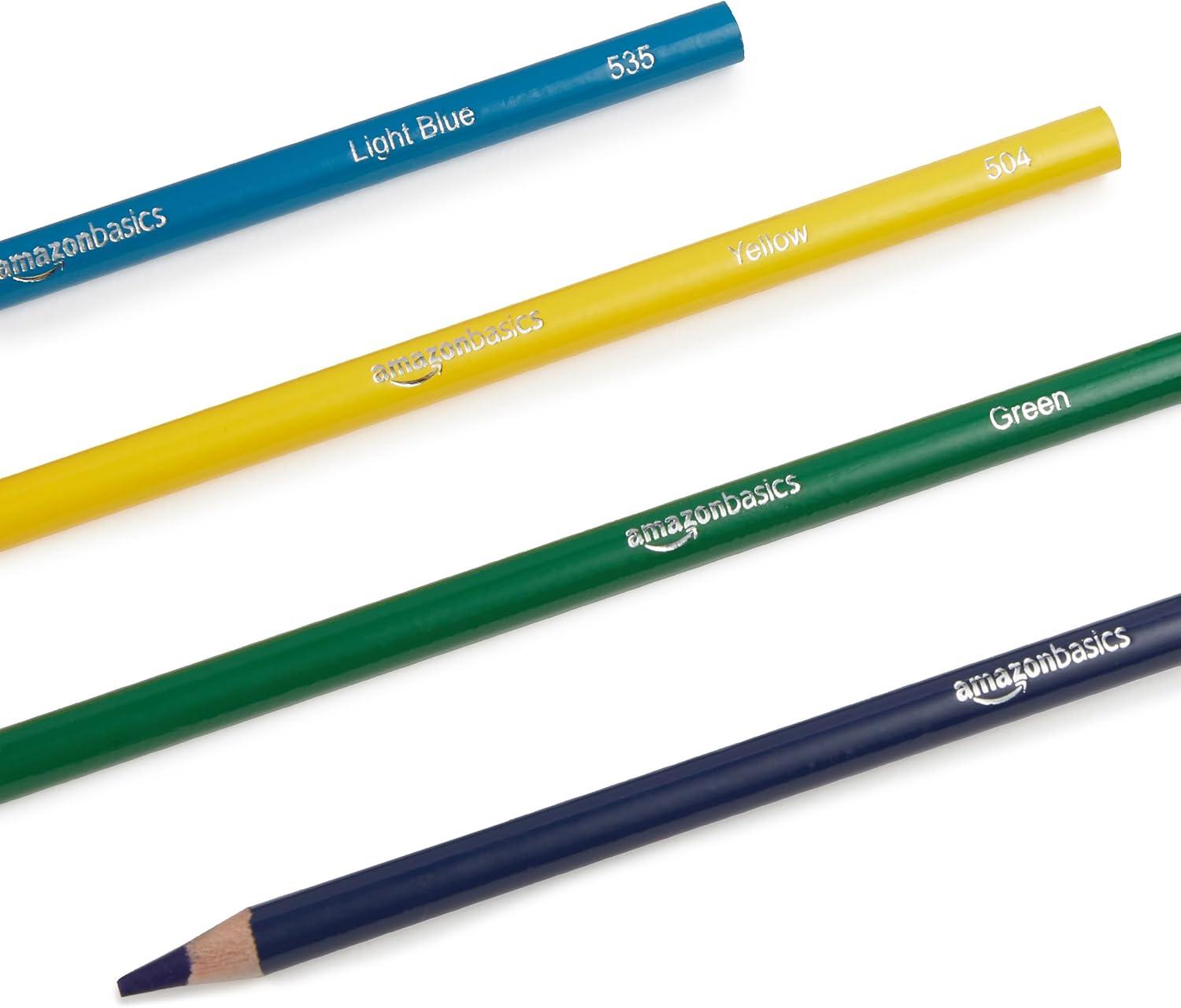 imageAmazon Basics Premium Colored Pencils 24 Count Soft Core Multicolor Back to School Supplies Pack of 172 Count Pack of 1