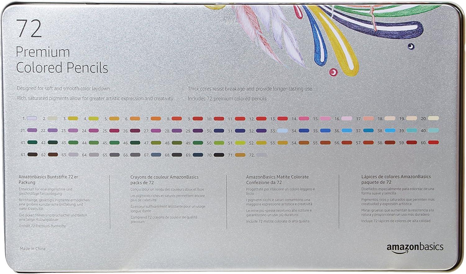 imageAmazon Basics Premium Colored Pencils 24 Count Soft Core Multicolor Back to School Supplies Pack of 172 Count Pack of 1