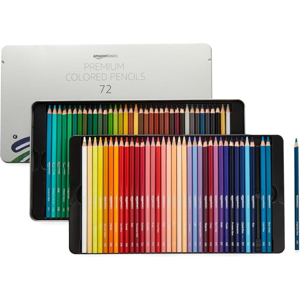 imageAmazon Basics Premium Colored Pencils 24 Count Soft Core Multicolor Back to School Supplies Pack of 172 Count Pack of 1