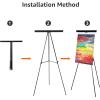 imageAmazon Basics High Boardroom Black Aluminum Flipchart Whiteboard and Display Easel Stand with Adjustable Height Telescope Tripod Black 37 x 18 x 28 InchesLightweight Board Easel