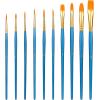 imageAmazon Basics PBT Paint Brushes for Acrylic Oil Watercolor 10 Different Sizes Brush Set BlueBlue