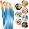 imageAmazon Basics PBT Paint Brushes for Acrylic Oil Watercolor 10 Different Sizes Brush Set BlueBlue
