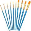 imageAmazon Basics PBT Paint Brushes for Acrylic Oil Watercolor 10 Different Sizes Brush Set BlueBlue
