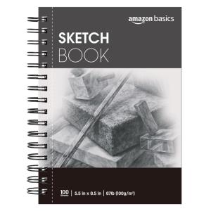 imageAmazon Basics Sketch Pad 9quotx12quot 67 lb  100 gsm 100 Sheets White55x85