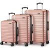 imageAmazon Basics 30Inch Hardside Checked Luggage Hardshell Suitcase With Wheels Expandable For Up to 15 More Space With ScratchResistant Surface Four Multidirectional Wheels Rose GoldRose Gold