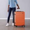 imageAmazon Basics 30Inch Hardside Checked Luggage Hardshell Suitcase With Wheels Expandable For Up to 15 More Space With ScratchResistant Surface Four Multidirectional Wheels Rose GoldOrange