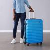 imageAmazon Basics 30Inch Hardside Checked Luggage Hardshell Suitcase With Wheels Expandable For Up to 15 More Space With ScratchResistant Surface Four Multidirectional Wheels Rose GoldLight Blue