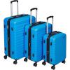 imageAmazon Basics 30Inch Hardside Checked Luggage Hardshell Suitcase With Wheels Expandable For Up to 15 More Space With ScratchResistant Surface Four Multidirectional Wheels Rose GoldLight Blue