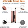 imageAmazon Basics 30Inch Hardside Checked Luggage Hardshell Suitcase With Wheels Expandable For Up to 15 More Space With ScratchResistant Surface Four Multidirectional Wheels Rose GoldRose Gold
