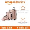 imageAmazon Basics Hardside CarryOn Spinner 4piece set BlackRose Gold