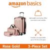 imageAmazon Basics Hardside CarryOn Spinner 4piece set BlackRose Gold