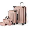 imageAmazon Basics Hardside CarryOn Spinner 4piece set BlackRose Gold