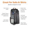imageAmazon Basics Premium Travel Garment Bag with Shoulder Strap for Suits and Dresses Trifold 211 inch Black SolidBlack