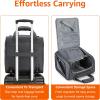 imageAmazon Basics Underseat Carry On Luggage with Wheels  14Inch Rolling Travel Bag BlackBlack Quilted