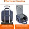 imageAmazon Basics Underseat Carry On Luggage with Wheels  14Inch Rolling Travel Bag BlackNavy Blue