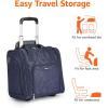 imageAmazon Basics Underseat Carry On Luggage with Wheels  14Inch Rolling Travel Bag BlackNavy Blue