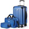 imageAmazon Basics Hardside CarryOn Spinner 4piece set BlackNavy Blue