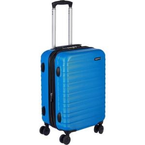 imageAmazon Basics 30Inch Hardside Checked Luggage Hardshell Suitcase With Wheels Expandable For Up to 15 More Space With ScratchResistant Surface Four Multidirectional Wheels Rose GoldLight Blue