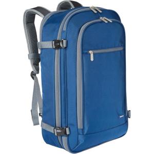 imageAmazon Basics Travel Backpack Carry On Flight Approved Lightweight Expandable Dual Use as Backpack or Shoulder Bag NavyNavy