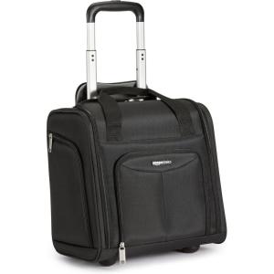 imageAmazon Basics Underseat Carry On Luggage with Wheels  14Inch Rolling Travel Bag BlackBlack