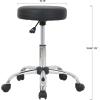 imageAmazon Basics Drafting Spa Bar Stool with Wheels Height Adjustable Swivel Black 2205quot D x 2283quot W x 1988quot H
